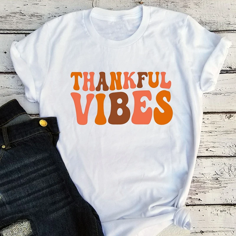 Thanksgiving Tshirt Grateful Tshirt Fall Vintage Clothes Thanksgiving Shirt Women Clothes Autumn Women Clothing Fall Tops L