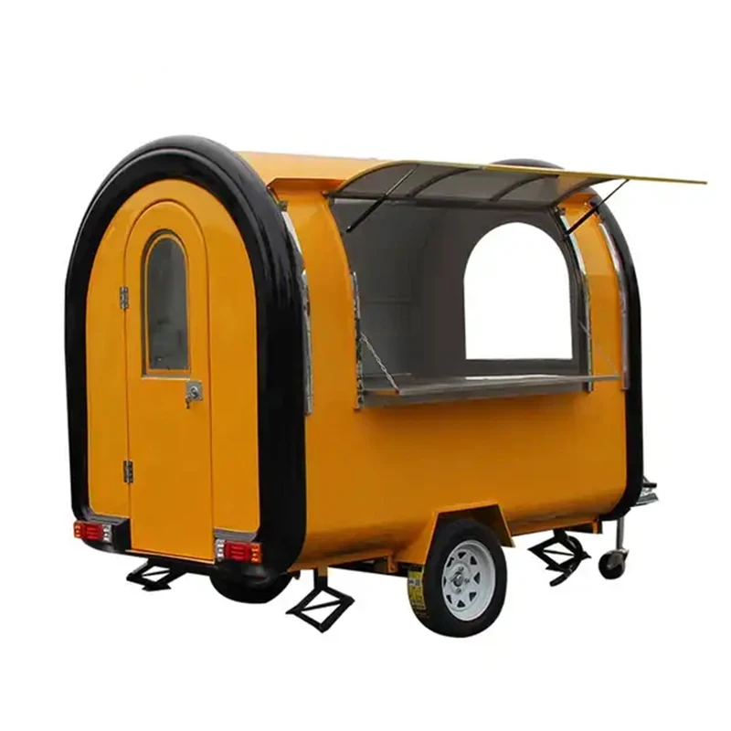JX-FR250B Burger Van Dining Car Food Trucks Fast Food Mobile Cart Kiosk Fiberglass Small Snack Car