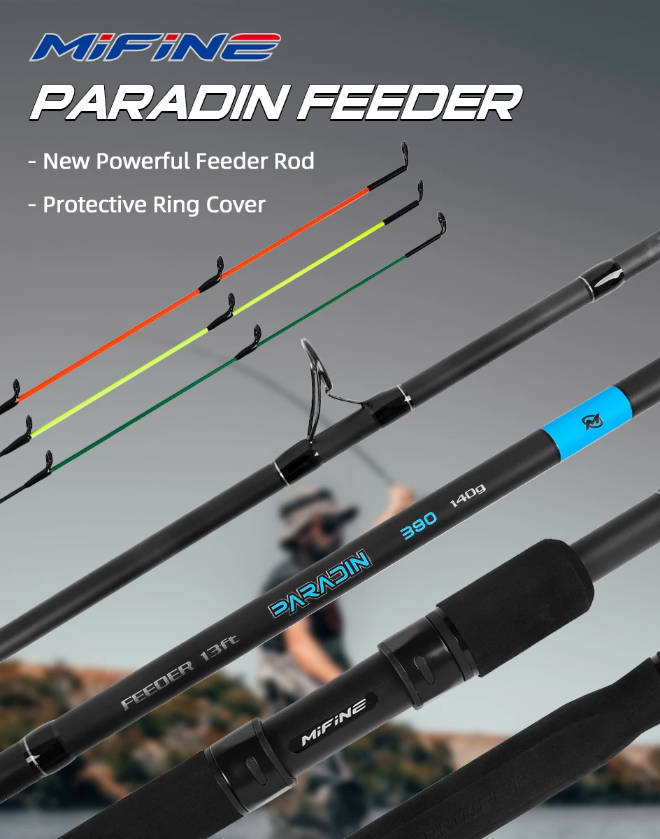 MIFINE PARADIN FEEDER Angelruten 24T Kohlefaser H-Power 3,6M/3,9M 112G/140G 3 Spitzen für Karpfen Bass Spinnangeln Angelzubehör – Detail 1