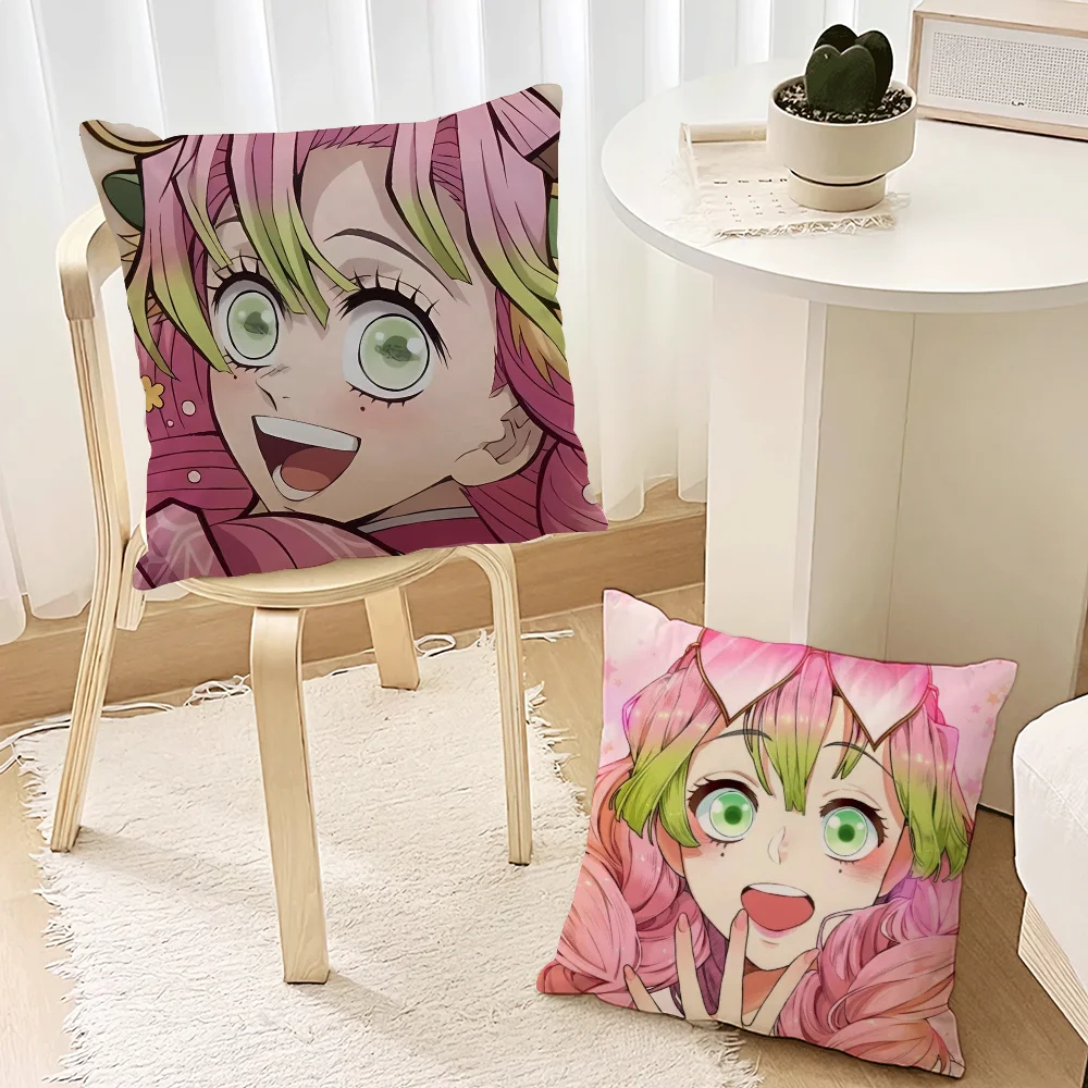 Pillow Case For Sofa Bedroom Living Room Office Bedside Table Backrest Cushion K-KanrojiS Anime M-MitsuriS Printing Square