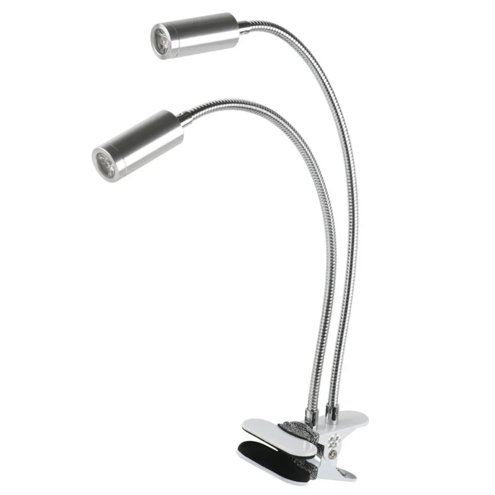 Aluminum Gooseneck Microscope Light Adjustable Brightness Flexible Microscope Auxiliary Light Clip On Multiple Lighting Modes