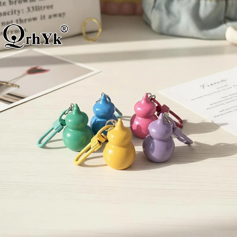 Cute Glitter Gourd Shaped Keychains Durable Clasp Vibrant Colors For Bag Decoration Daily Use Gift For Girls