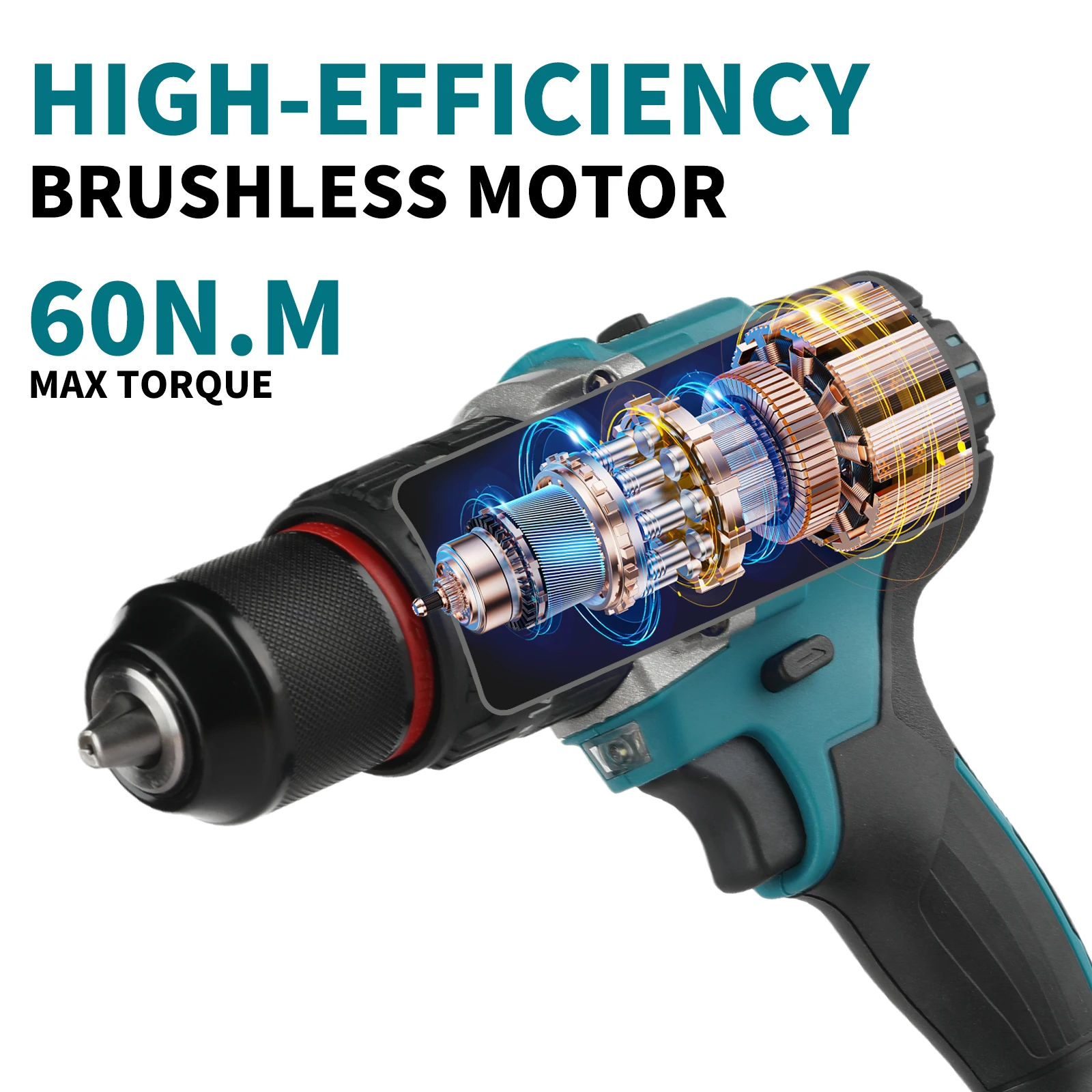 

Lithium Brushless Drill Screwdrive SuperpanDDF487r, Electric Driver for Makita 18V Battery pin, Home Decoration Tool mini drill