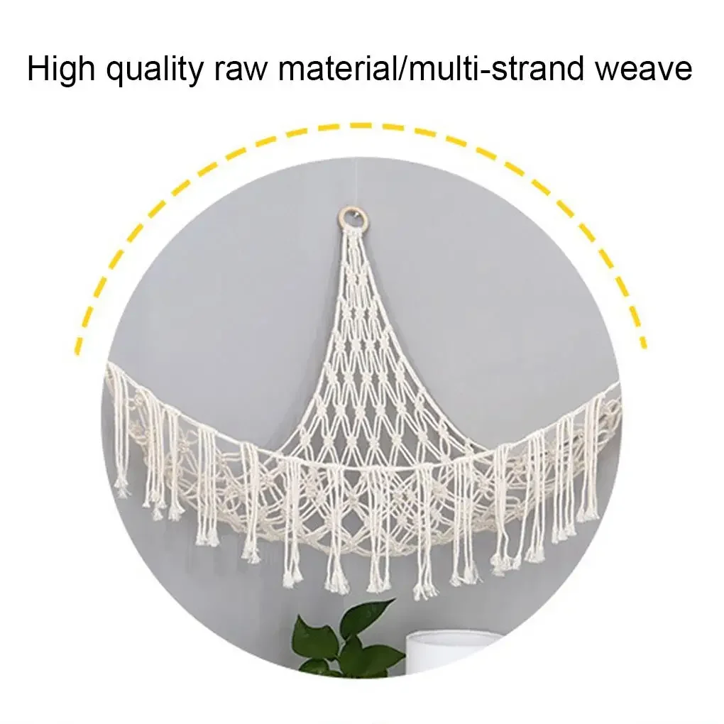 Plush Toy Hammock Triangular Shape Hanging Woven Stuffed Animal  Holder Organizer Wall Tapestry Net