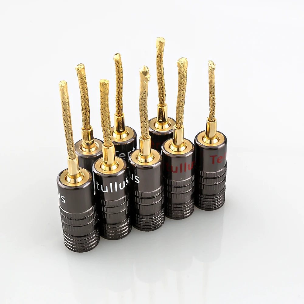 Audiophile 2mm Copper Gold Plated Braided Banana Plug Speaker Wire Connector For HIFI Speaker Cable DIY Assembl