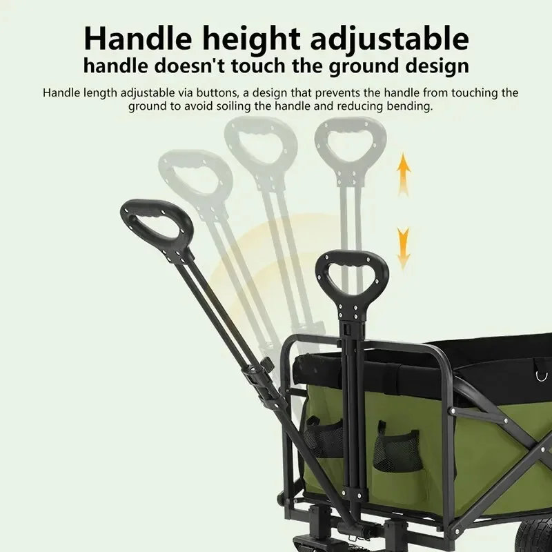 Foldable Camping Cart Outdoor Large Capacity Camping Wagon Folding Trolley cart Portable Fishing Cart Picnic Shopping Hand cart