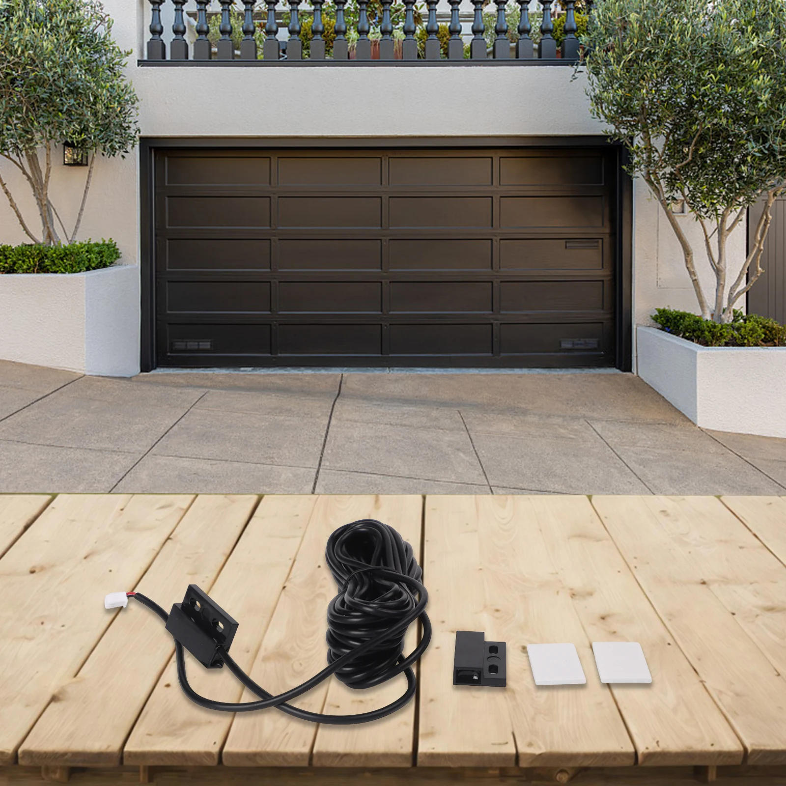 

DIY Magnetic Sensor Magnetic Reed Switch Garage Door Control Metal Magnetic Switch Robust Construction 5 Meters