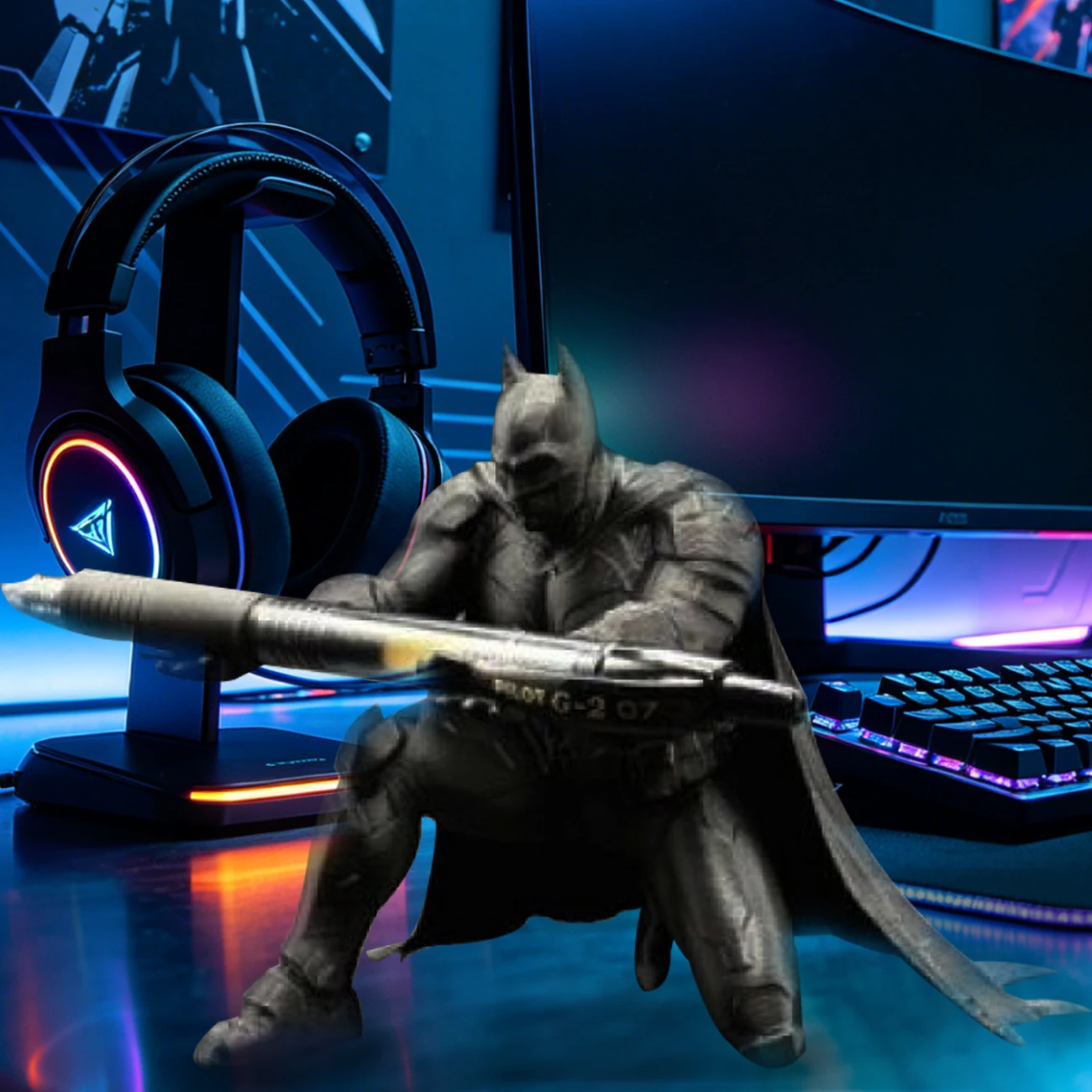 

3D Printing Batman Pen Holder Personalized Stationery Storage Desktop Trendy Play Decoration Office Learning Fun Ornament