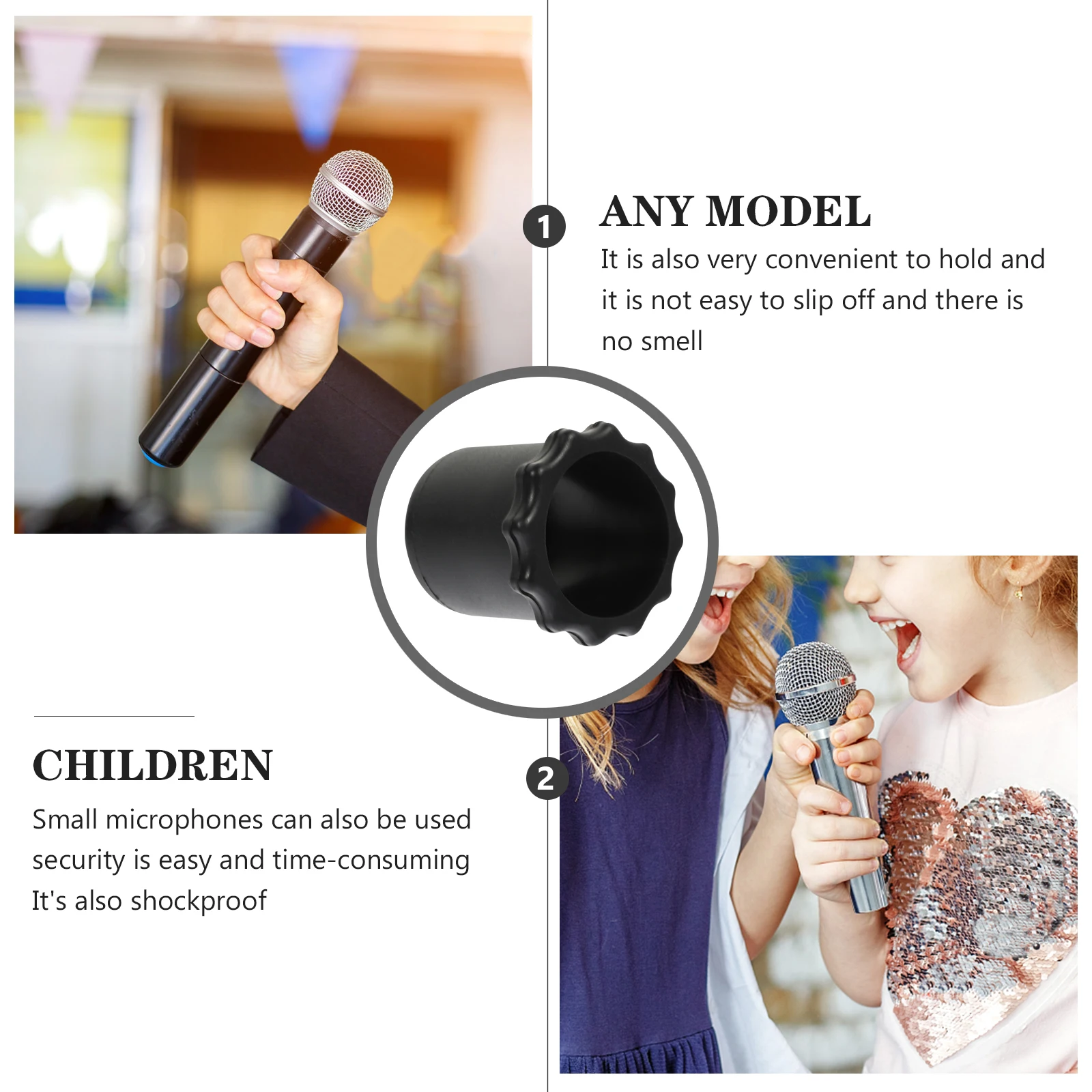 

6Pcs Microphone Anti-Slip Bottom Rod Sleeves Silicone Covers Handheld Mic Anti-Rolling Skidproof Protector for Ktv Stage Bars