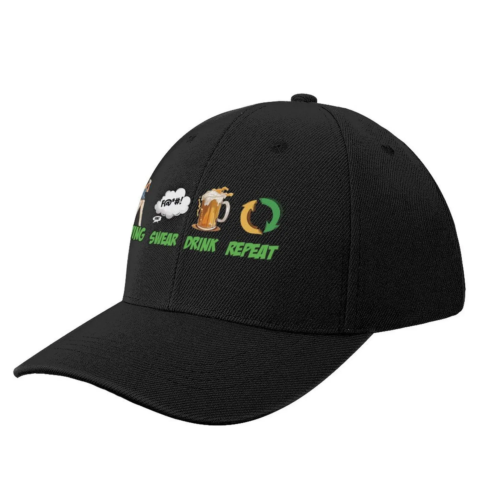 Swing Swear Drink Repeat Golf Humor Baseball Cap Designer Hat Golf Wear Men Hats Women's