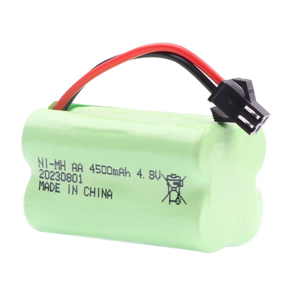 NiMH بطارية قابلة للشحن وشاحن للسيارات RC ، الروبوتات ، دبابة ، بندقية ، قوارب ، T نموذج ، SM المكونات ، AA ، 4.8 فولت ، 4500mAh