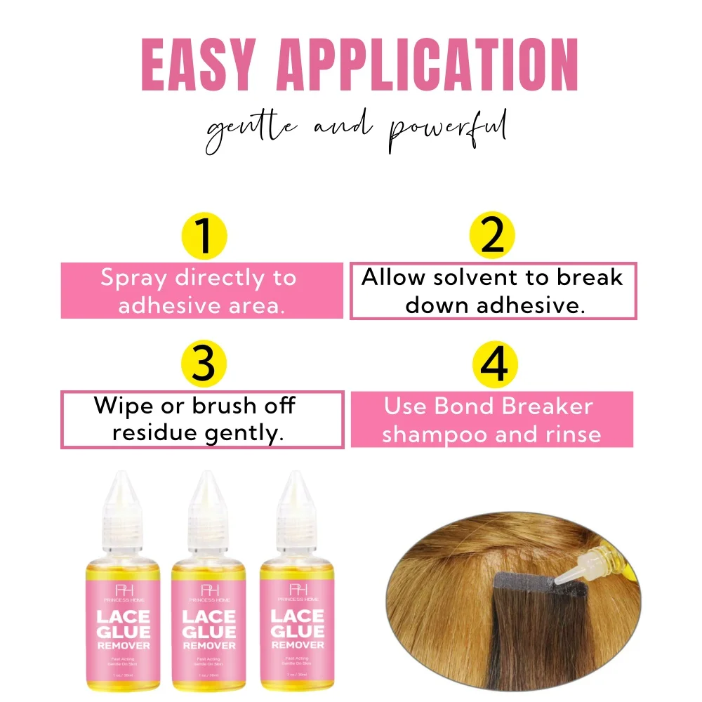 Perückenkleber-Entferner Rückstandsreiniger Shampoo Spitzenreiniger Schaum Rückstandsfreies Komplett-Entfernungsset für Lace-Front-Perücken Haarsysteme – Detail 6