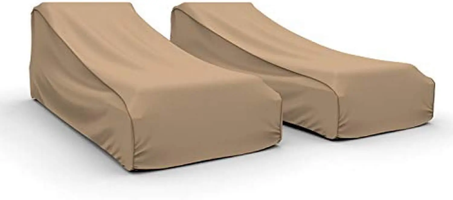 P2A02Tnnw1-2Pk Sedona Patio Chaise Lounge Cover (2 Pack) Waterproof, Durable, Medium, Tan