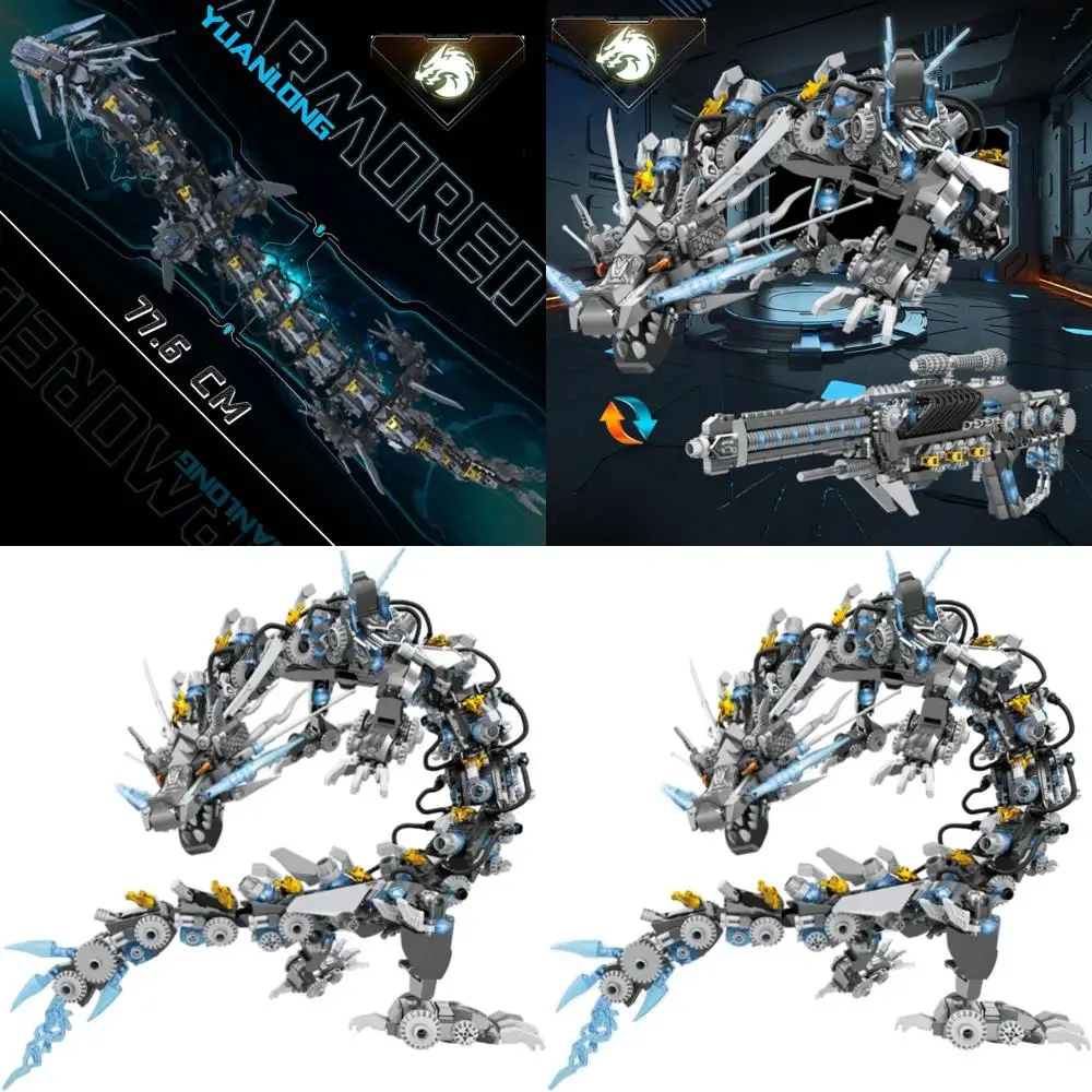 Juego de bloques de construcción mecánicos Black Dragon (1390 piezas) - Regalo ideal para niños y adultos