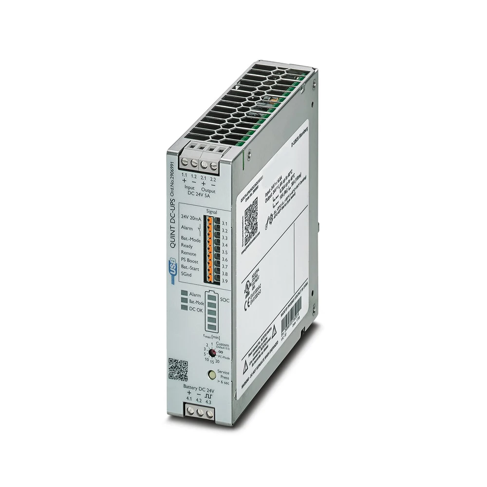 

2906991 QUINT4-UPS/24DC/24DC/5/USB UPS 24VDC/5A Uninterruptible Power Supply