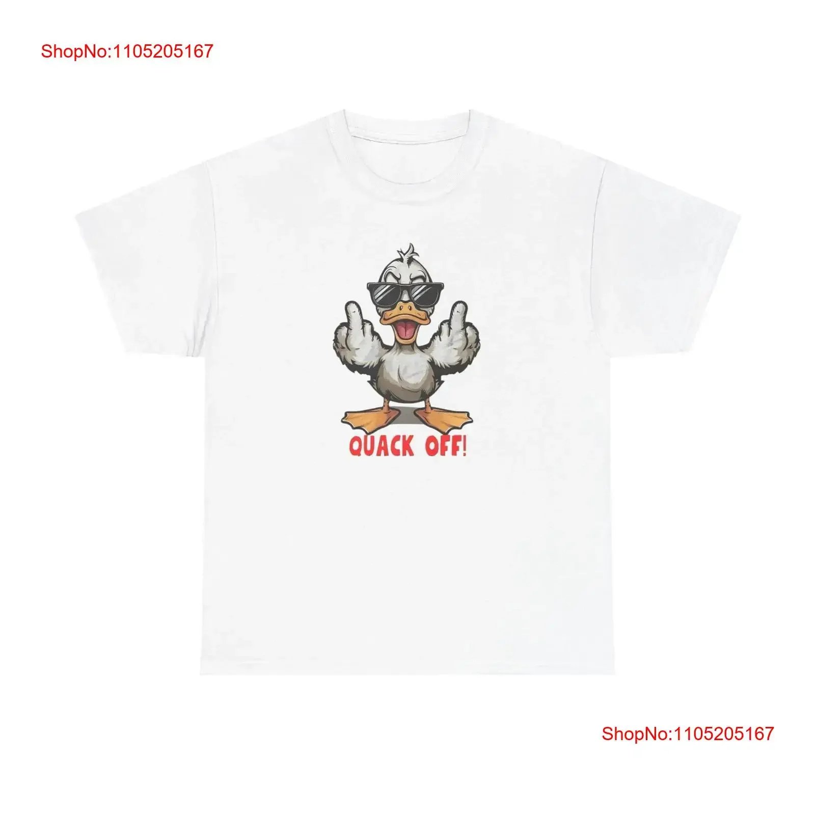 Quack Off مضحك بطة تي شيرت مريح القطن العلامة التجارية الجديدة خمر غسلها عارضة للجنسين أعلى للارتداء اليومي تنوعا قليلا #1