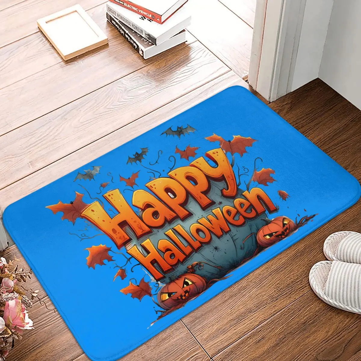 Happy Halloween Celebration 3 Doormat Anti-Slip Entrance Kitchen Bathroom Door Floor Mats Garden Carpet Rug