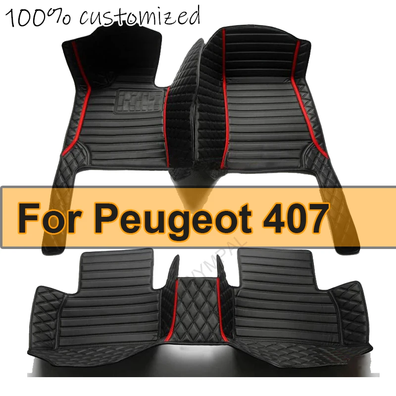 

Автомобильные коврики на заказ для Peugeot 407, 2004, 2005, 2006, 2007, 2008, автомобильные роскошные кожаные коврики с полным покрытием для мужчин и женщин