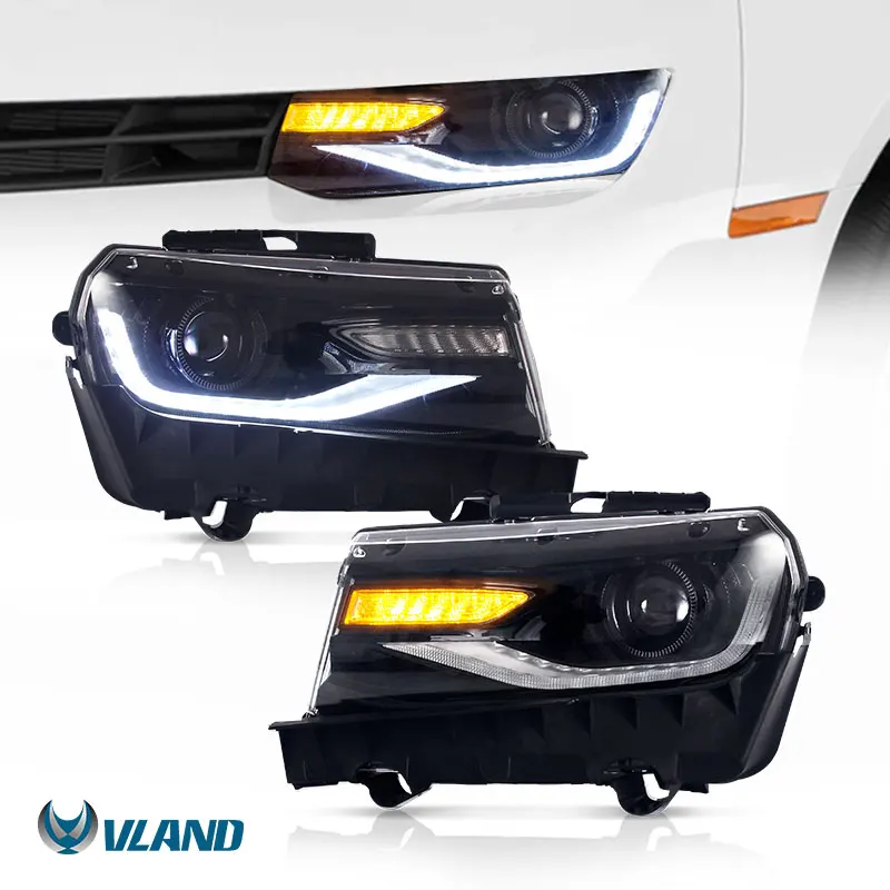 

Factory Hot Sale VLAND Factory Full LED Headlights 2014-2015 With Sequential Headlamp 5th Gen Head Light for Camaro Front Lamp