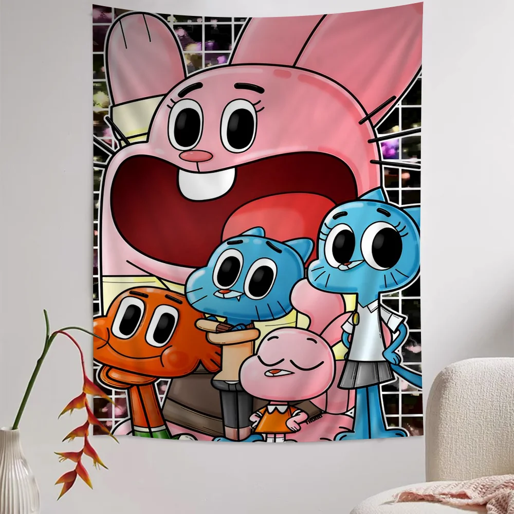 The Amazing Funny W-world Of Gumball Hippie Wall Hanging Tapestries for Living Room Home Dorm Decor Art Home Decor