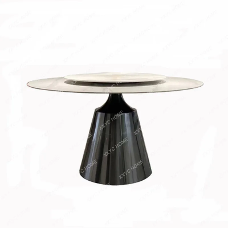 

Minimalist round Table round Stone Plate Dining Tables and Chairs Set Modern Simple Home Large and Small Apartment Type