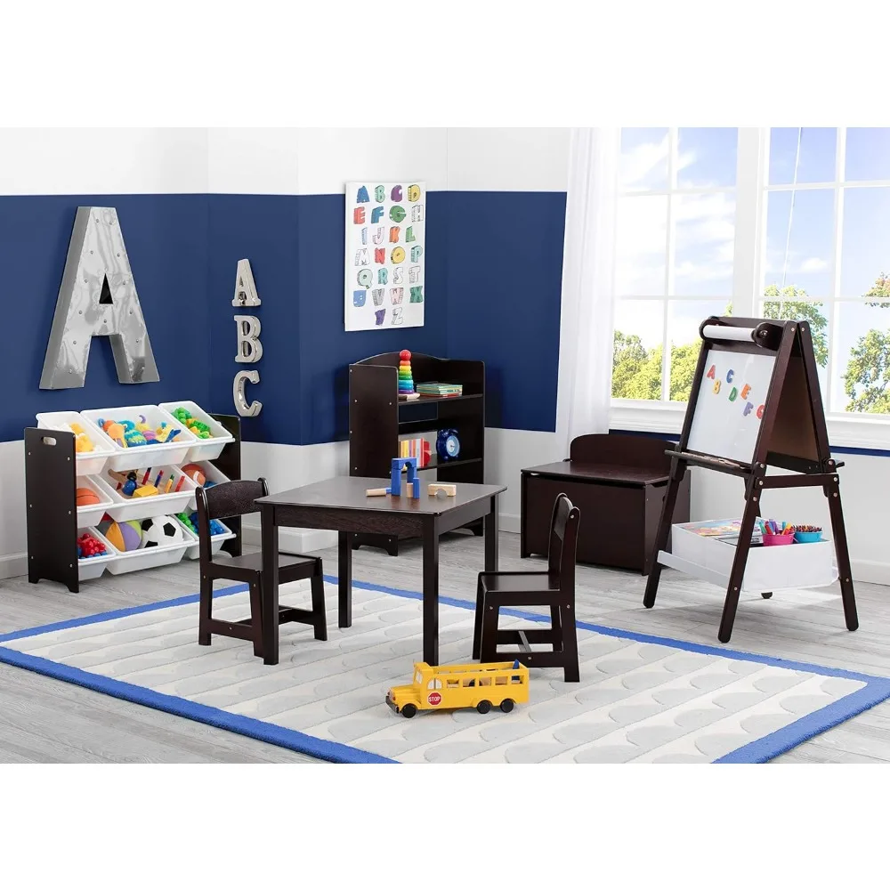 Delta Children MySize Kids Set tavolo e sedia in legno (2 sedie incluse)-ideale per arti e mestieri, Snack, compiti a casa