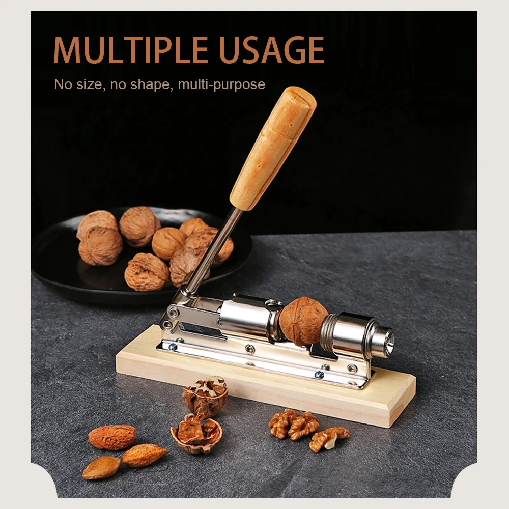 TUNGFULL Manual Nut Cracker Stainless Steel Nut Opener Sheller for Pecan Filbert Walnut - Fast Clamp Mechanical Nutcracker