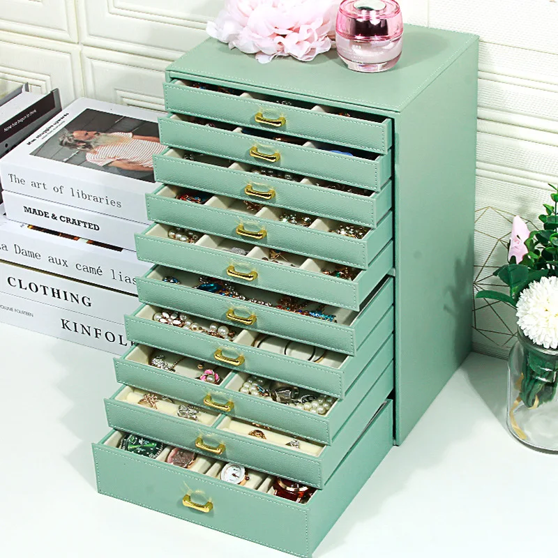 

High-end large-capacity jewelry box European princess Korean wooden jewelry box jewelry storage box gift woman