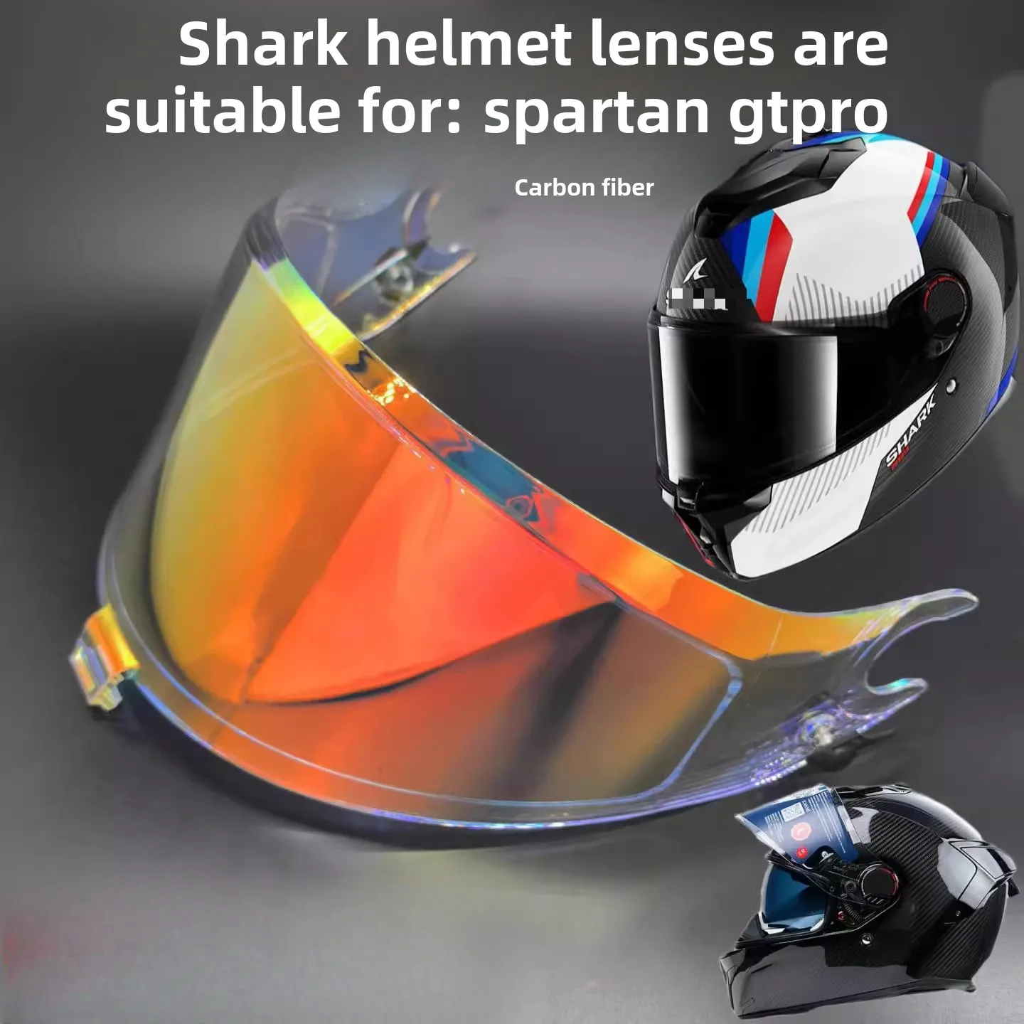 

Подходит для линз SHARK Spartan GT из углеродного волокна, шлем GT Pro, гальванические противотуманные линзы для дневного и ночного использования