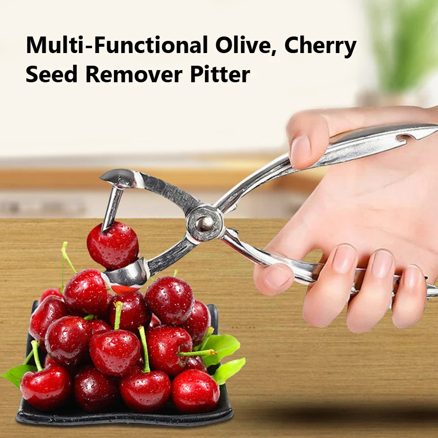 Removedor de núcleos de oliva y cereza, Extractor de pozo, herramienta de ahorro de tiempo de cocina para eliminación de núcleos de frutas