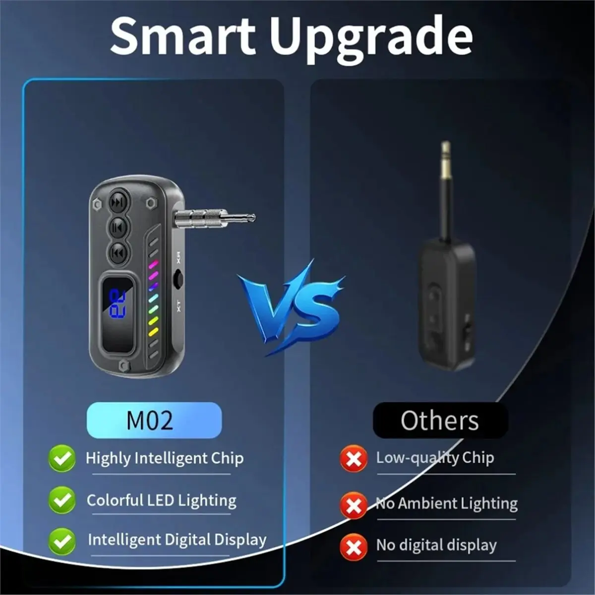 2 في 1 محول جهاز إرسال واستقبال بلوتوث 5.3 لاسلكي لجهاز استقبال سماعات الرأس لموسيقى السيارة