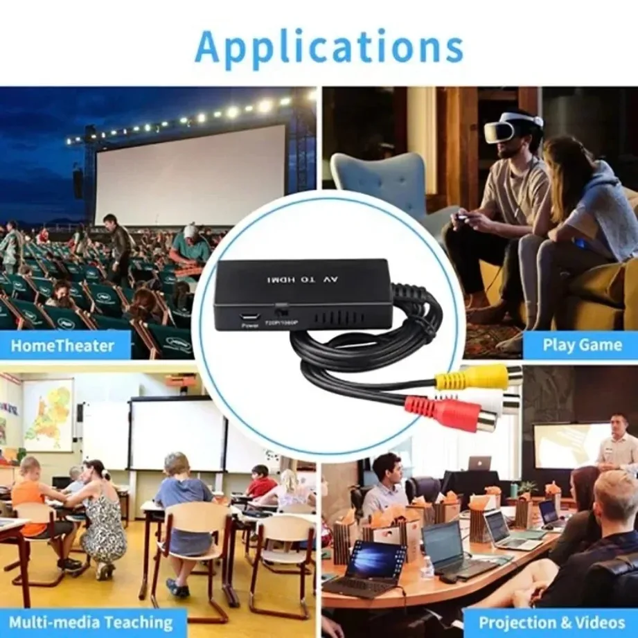 محول متوافق مع AV إلى HDMI، محول مركب مع كابل USB يدعم 1080P/720P PAL/NTSC متوافق مع PS2 PS3 HDTV #6