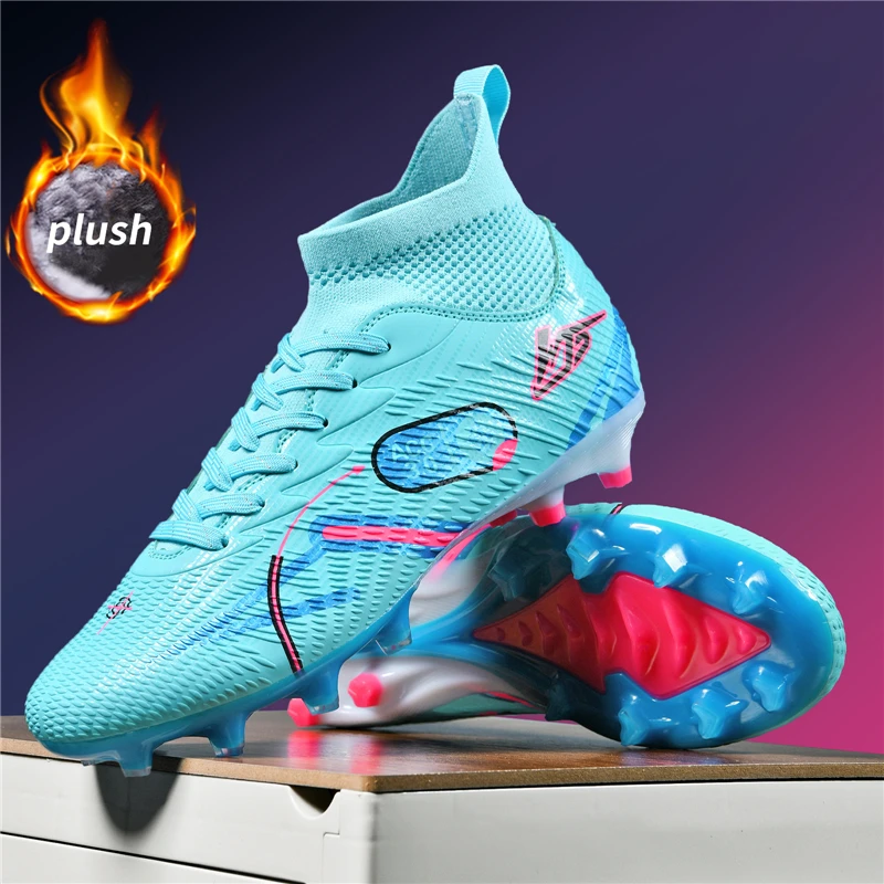 

Winter Men Football Shoes Plush Outdoor Football Field Boots Warm Professional Society Cleats Soccer Shoes TF/FG Sneaker Unisex