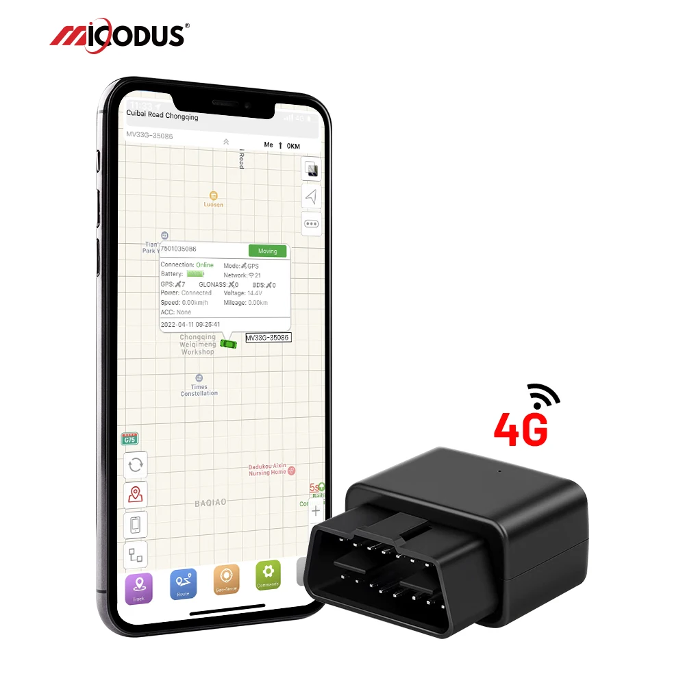 

GPS-трекер MiCODUS 4glte OBD GNSS, голосовой монитор MV33G, 9-40 В, устройство слежения с несколькими оповещениями, устройство предупреждения о низком заряде батареи, автомобильный локатор, бесплатное приложение