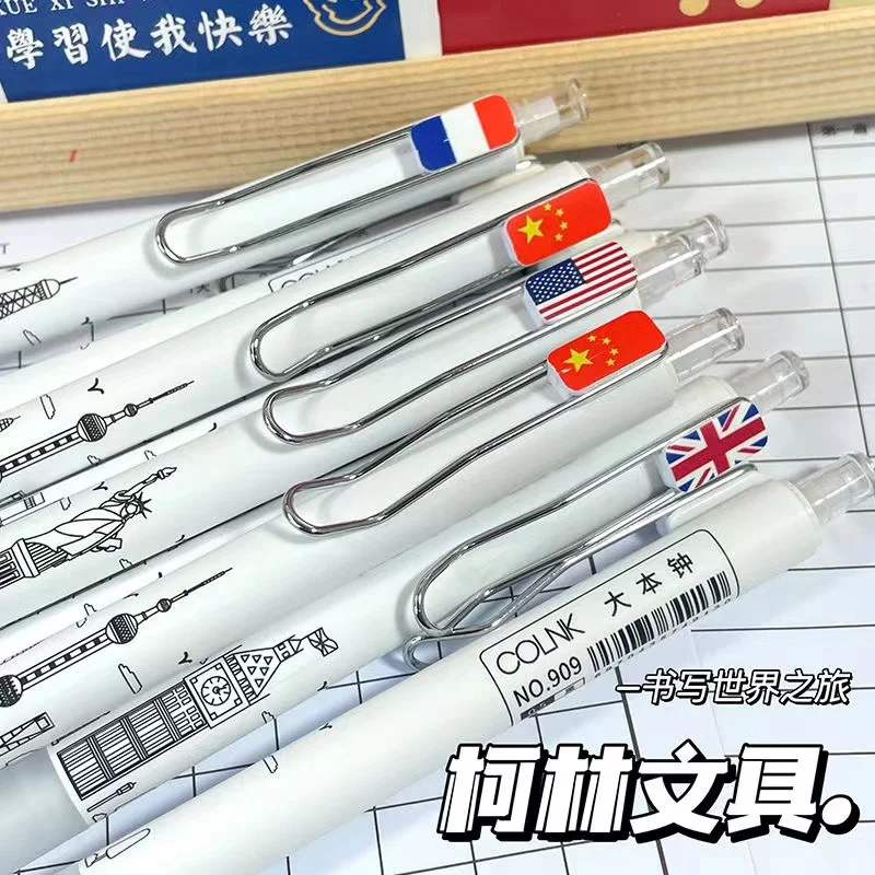 Colink World Landmark Building Flag Creative Press Gel Pen 2pcs/lot