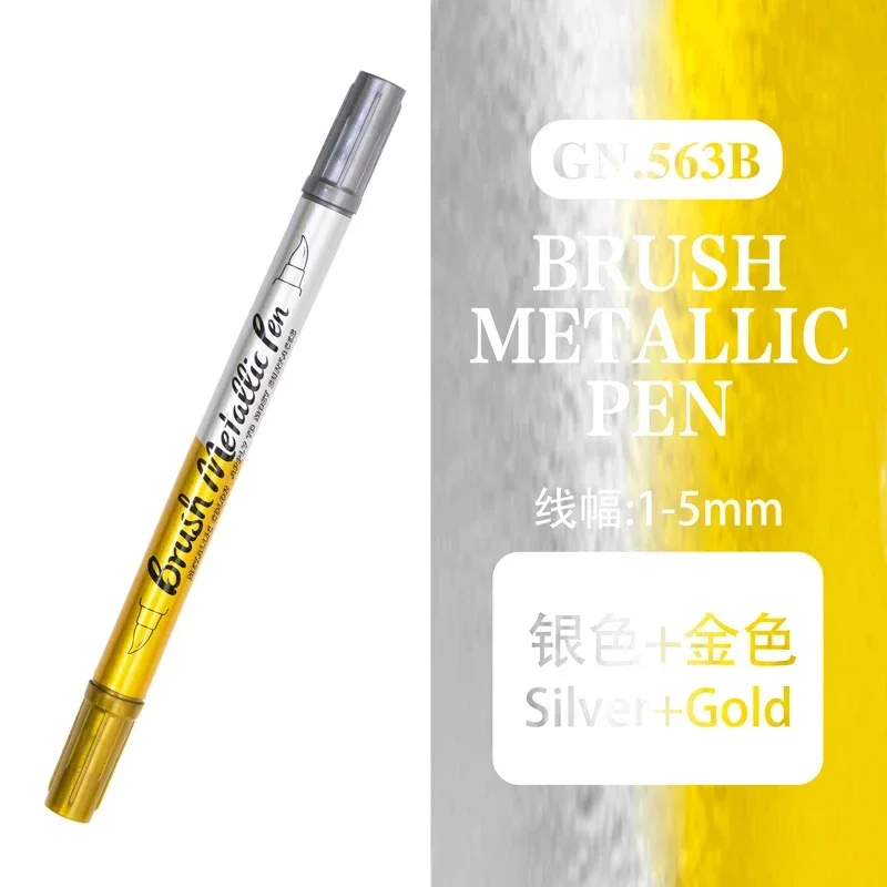 Double Tip Metallic Marker ปากกาถาวร Art Marker หัตถกรรม Scrapbooking DIY ภาพวาดปากกาการ์ดทําอุปกรณ์ศิลปะเครื่องเขียน