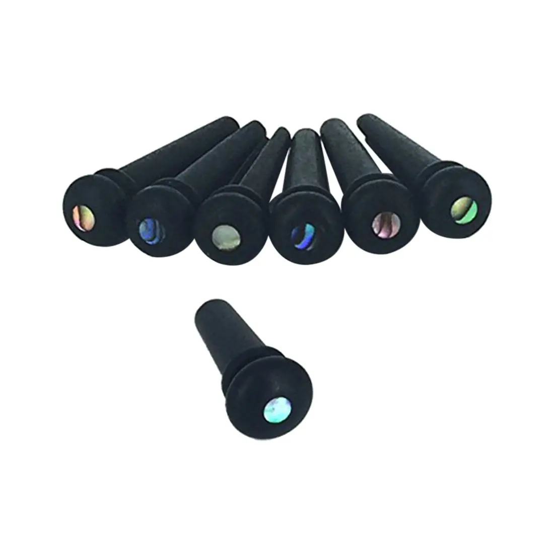

A79E-Ebony Guitar Bridge Pins,Ebony End Pin,Endpin,Abanlone Dot for Acoustic Guitar Parts Replacement (Black)