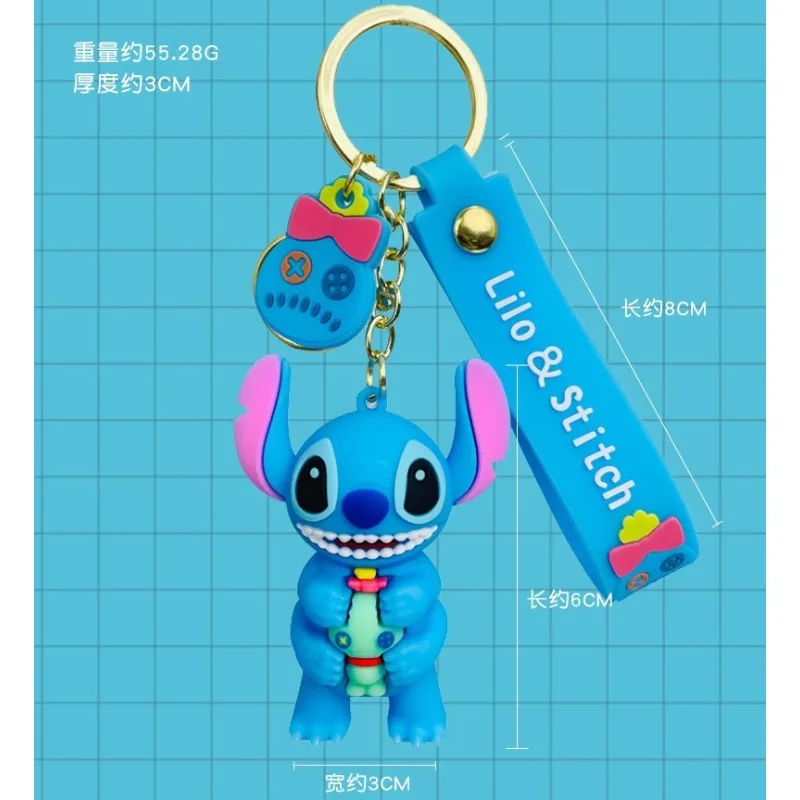 Disney Lilo Stitch llavero Anime Stitch Angel figura de acción llaveros adornos colgantes muñecas modelo de dibujos animados juguetes para niños regalo