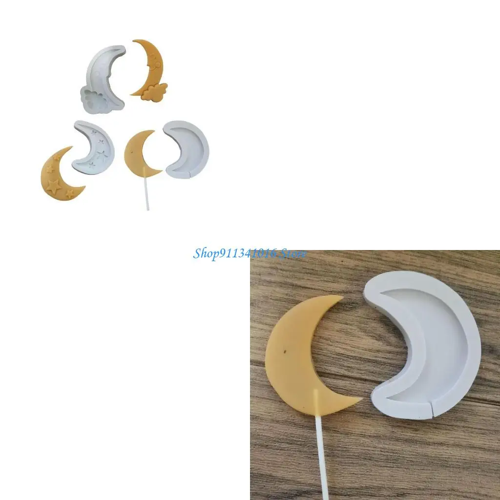 

Lovely Mini Star and Moon Fondant Molds for Cake Decorating Epoxy Casting