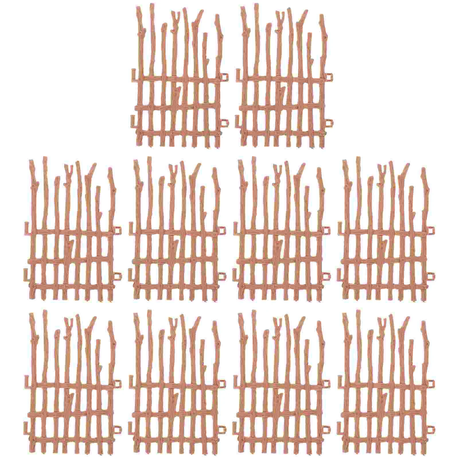 농장 울타리 장난감 갈색 인형 집 피켓 미니 정원 펜싱 소형 장식 모델 시뮬레이션 액세서리 세트