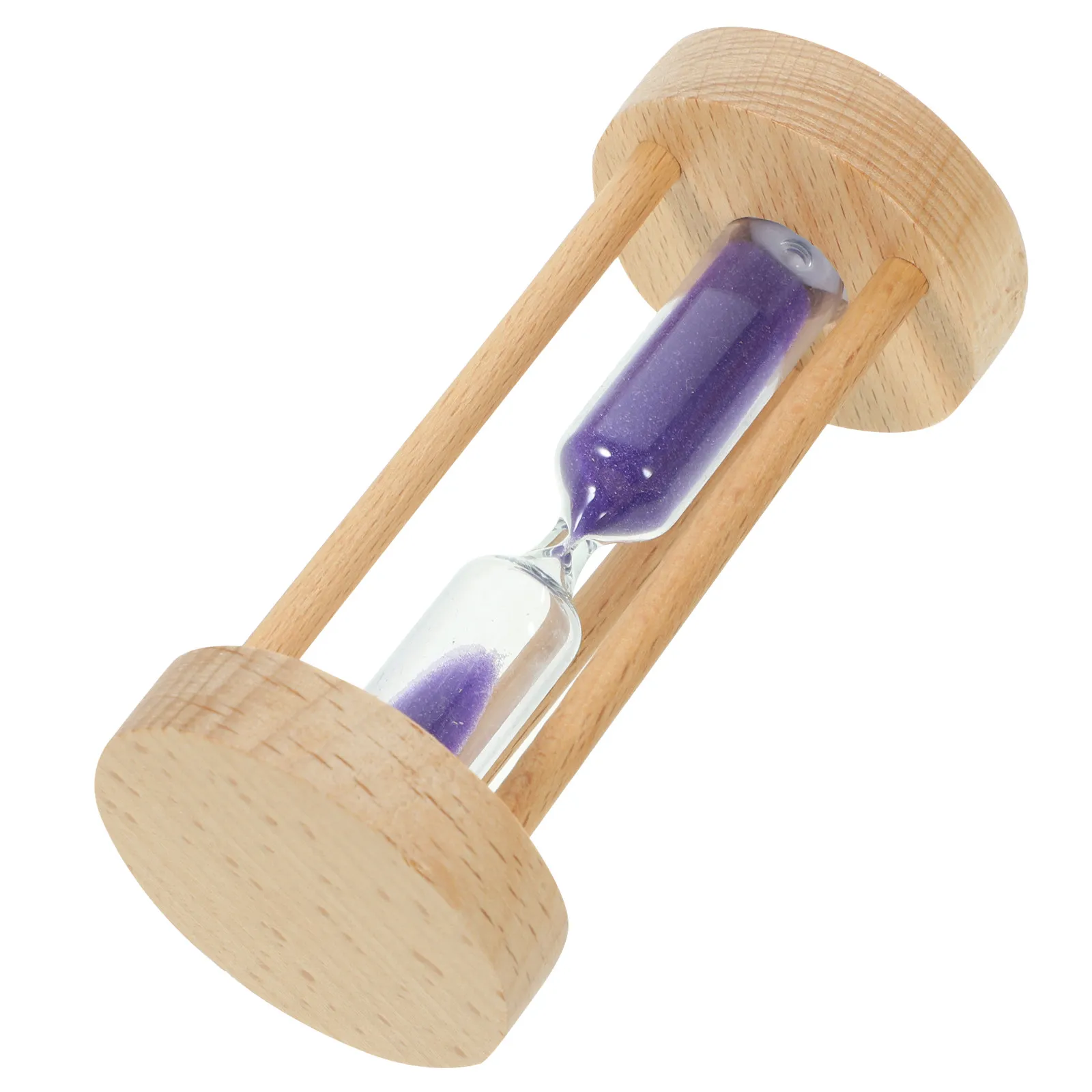 3 Min Wooden Sandglass Hourglass Purple Sand Timer Desk Decoration Cooking Game Timer Home Office Ornament Hourglass