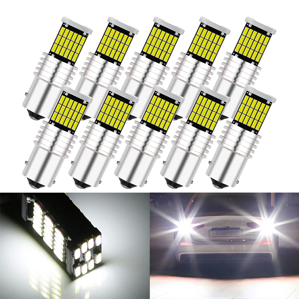 

1/2/4/10pcs 1156 Ba15s 1157 BAY15D 45SMD 4014 White Car Tail Reverse Brake Bulb LED Turn Signal Lamp Canbus Trunk Parking Lights