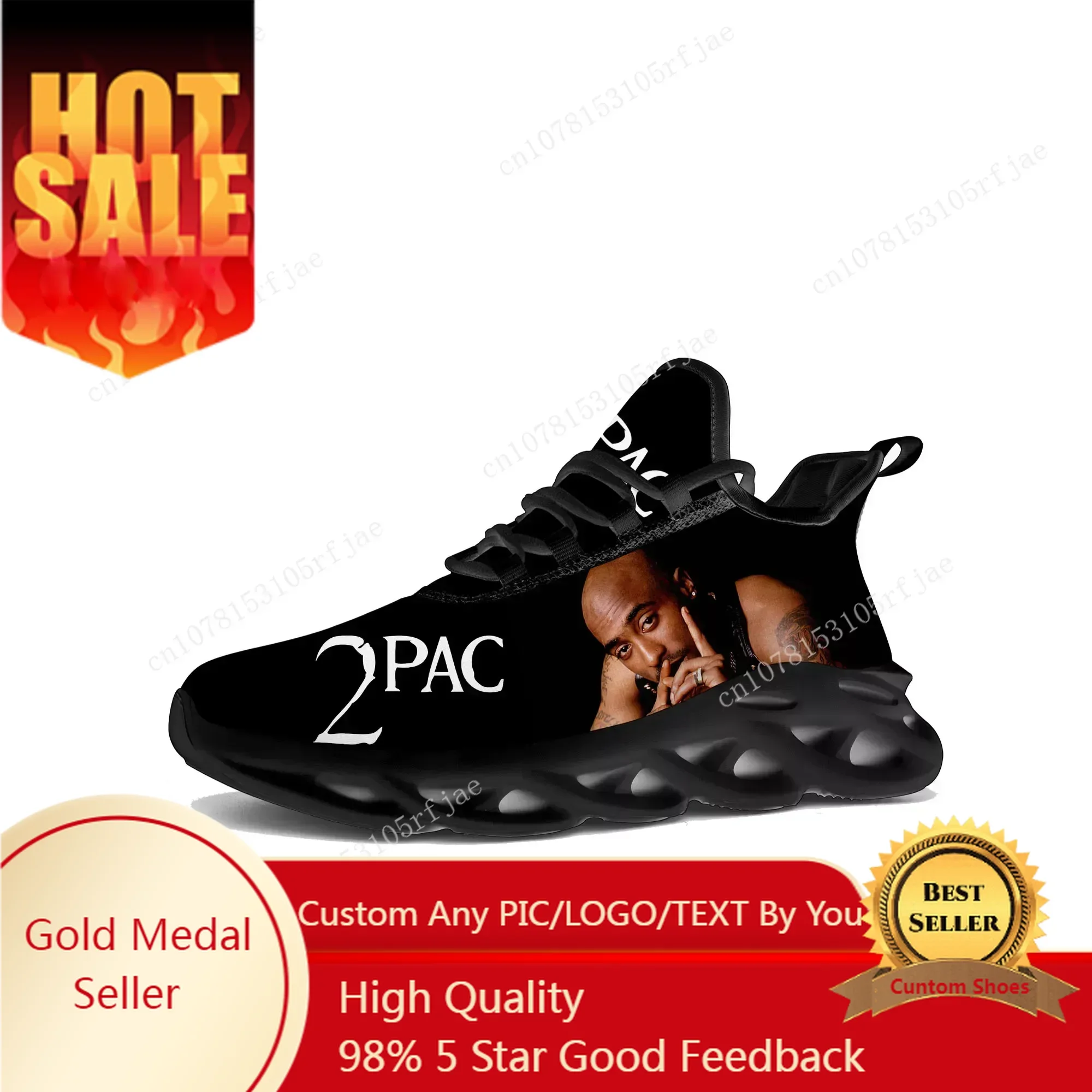 

2Pac Hip Hop Rapper Flats Sneakers Mens Womens Hot Pop Sports Running Shoe Sneaker Lace Up Mesh Footwear Tailor-made Shoe Black