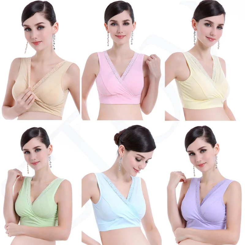 ZTOV Cotton Breastfeeding Maternity Bras Sleep Nursing Bras for Feeding Pregnant Nursing Underwear Clothes Size M/L/XL/XXL/XXXL