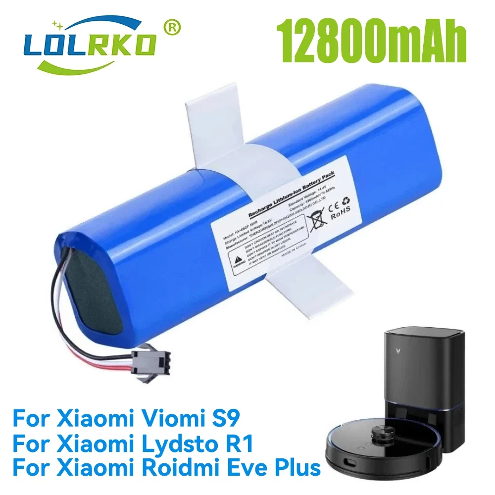 Rechargeable Battery 14.4V 12800mAh For XiaoMi Lydsto R1,Viomi S9,Proscenic M7 Pro,Lenovo LR1 Replacement Li ion Battery Pack