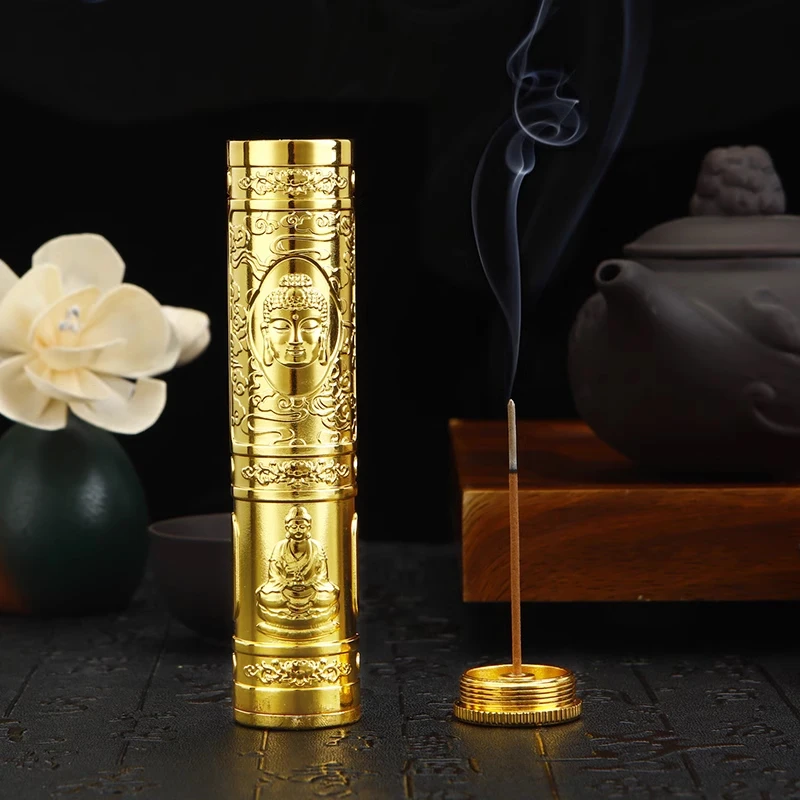 Retro Buddha Metall Weihrauch Fall Relief Handwerk Drachen Weihrauch Box Wasserdichte Weihrauch Lagerung Box Weihrauch Zubehör für Männer – Detail 5