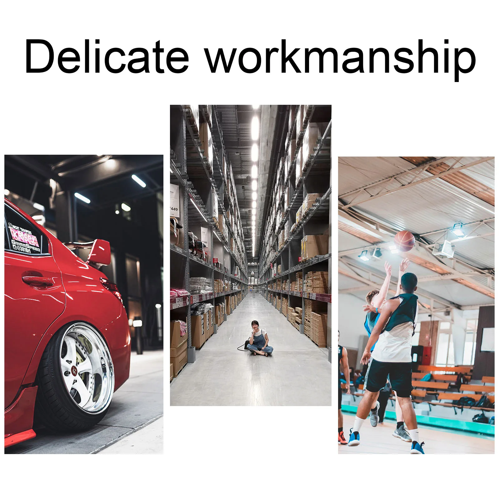 

Garage Light Warehouse Folding Lamp Durable Plastic LED Lighting Angle Adjustable Ceiling Energy Saving Brightness Thin