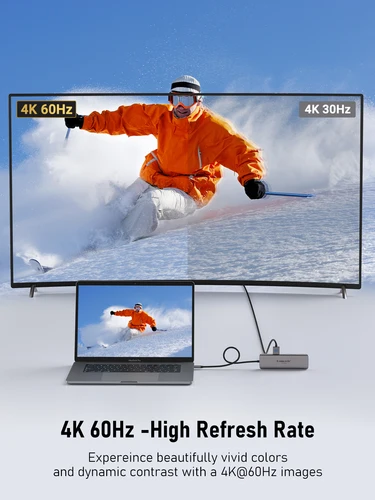 Imagen 2 del producto Lemorele 7 en 1 USB HUB estación de acoplamiento USB c Hub HDMI 4K 60Hz USB 3,0 adaptador PD100W carga para Macbook Pro accesorios de ordenador portátil