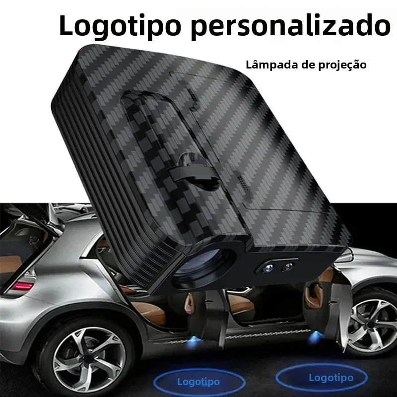 2PCS Lâmpada LED Sem Fio Personalizável para Porta de Carro, Projetor de Luz de Boas-Vindas, Luz de Ambiente, Compatível com Todos os Modelos de Acessórios Automotivos