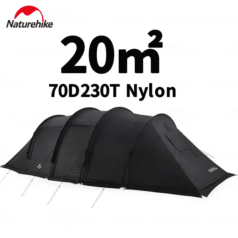 

Naturehike Outdoor Four Pole Tunnel Tent 4 Season Waterproof Camping Tent Two Rooms Glamping Tourist Tent 4-6 Persons Snow Skirt